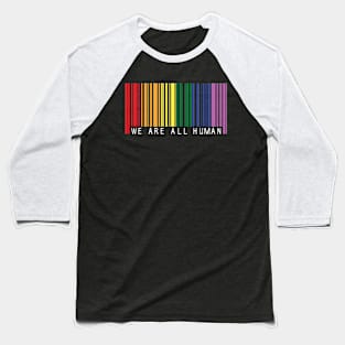 LGBTQ Rainbow Flag Gay Pride Month Barcode LGBT Baseball T-Shirt